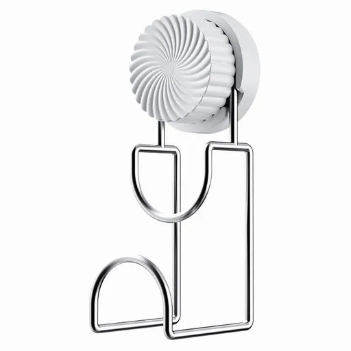 1 Piece Suction Cup Bathroom Hook with Holder for Towels, Sponges and Small Accessories, No-Drill Wall Storage for Kitchens, White