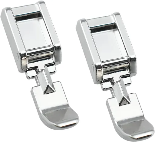 2Pcs Zipper Sewing Machine Presser Foot, Zinc Alloy Sewing Machine Foot for Most Low Shank Snap on Sewing Machines, Silver