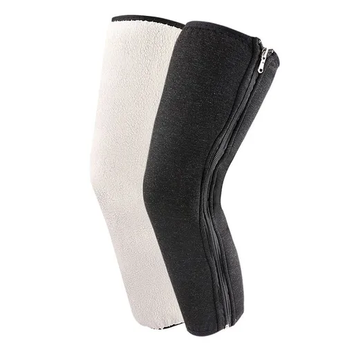 Warm Cashmere Knee Support Sleeves Thickened Wool Knee Pads for Skiing Cycling Outdoor Sports Joint Comfort Brace (45kg-80kg) - White