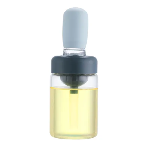 Oil Bottle with Silicone Brush Oil Dispenser Silicone Dropper Measuring Oil Container for Kitchen Cooking Frying Baking