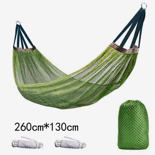 Travel Hammock,Camping Hammock, Outdoor Sport Hammock Army Green Net Mesh Bed with for Garden Beach Camping Hunting Hiking Traveling (green 260*130)