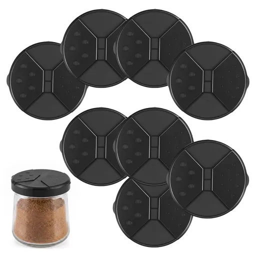 8Pcs Spice Shaker Lids, Dual Hole Spice Dispenser Design, Airtight And Leak Proof Performance, for Jars 5 oz Reusable Yogurt Container Lids