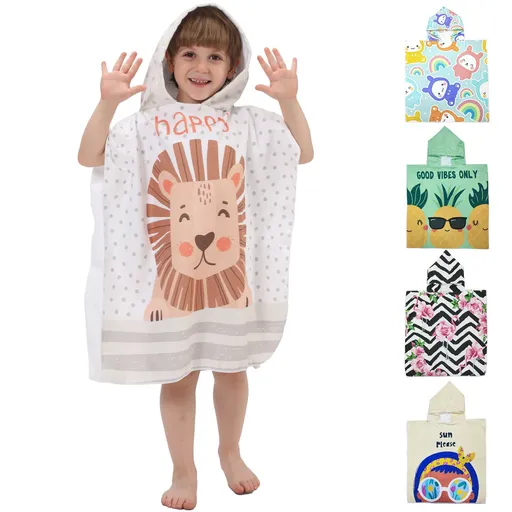 Quick-drying, sand-free, thin beach towel with hood, suitable for boys and girls traveling，60*60cm，ETPF-2-37