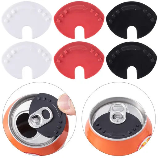 Soda Can Covers Lids 6pcs, Plastic Can Covers for Soda Lid Drink Beer Pop Beverage, Can Sealer Cap Closer Top Protector