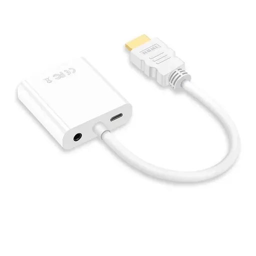 Jasoz 1080P Hdmi Male To Vga Female Video Adapter Cable Converter Chipset - White