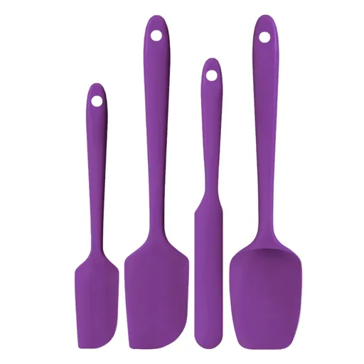 Silicone Spatula Set of 4,Heat-Resistant Up to 450°F for Baking and Cooking,Food-Grade Flexible Design with Ergonomic Handles,Prevents Scratches on Cookware,Ideal for Cake Decorating and Sauces. D