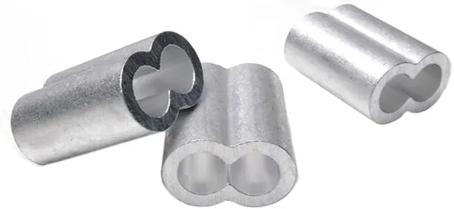 10pcs 5/16" Aluminum Cable Crimps Cable Ferrule Clip Fittings for Crimping Wire Rope Cable M8, FLQ049-8.0