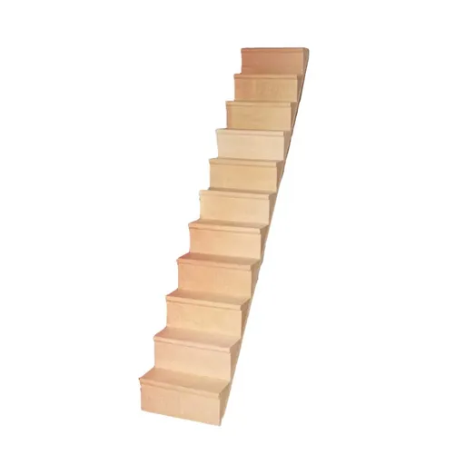 11 levels in total Mini Staircase Wooden 1/12 DIY Stairway Accessory Model Without Armrest for Mini House Scene 1Pc