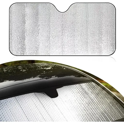 Foldable Car Front Windshield Sunshade,Reflective Sun Visor,55.1Inch Thickened Insulated Foam Windshield Sunshade,Ideal for Most Sedans SUV Truck (Silver)