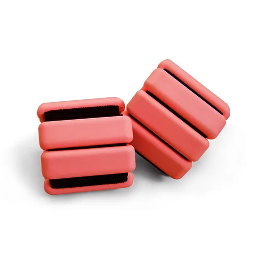 Red Adjustable Silicone Wrist & Ankle Weights - 2lb Pair (900g) | Comfortable Fitness Resistance Bands for Workout, Running, Training
