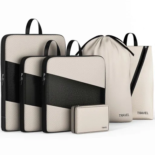 6pcs Compression Packing Cubes Set for Travel Organization