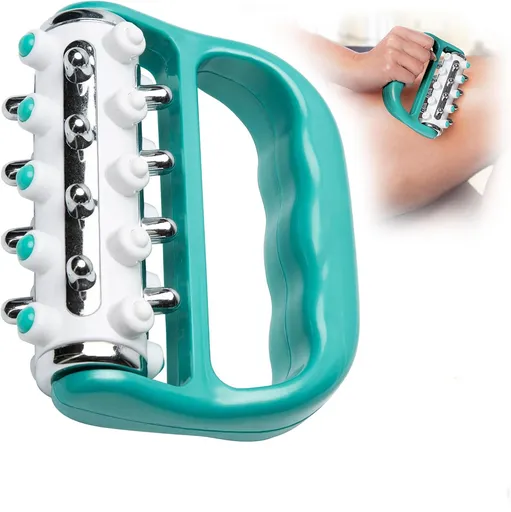1pc Electroplated Massage Roller Releases Breaks Down Fat Lumps Lymphatic Drainage Deep Tissue Muscle Massage Roller Handheld Body Massager For Legs Shoulders Back Spa Home Travel Essentials