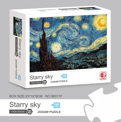 1000 piece Jigsaw Puzzle for Adults - Landscape Cityscape Art, Premium Quality Paper Cardboard, 70x50cm Finished Size, Stress Relief Brain Game Gift for Ages 14+ 【starry sky】