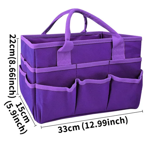 Teacher Handle Tote Bag Organizer,Tote Bag Organization for Crafts,Art,Paper,Books,School,Sewing,Travel with Handles(Purple)