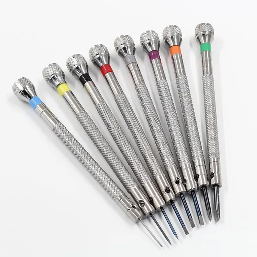 8 pieces 0.6-2.0mm Professional Precision Micro Flat Head Screwdriver Set for Glasses Watches Jewelers Electronics Repair