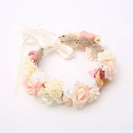 Vivivalue Floral Crown Flower Garland Headband Floral Headpiece Halo Wedding Party Photos Floral Fall Flower Crown
