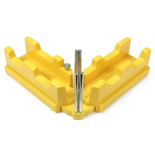 Multi-Angle Miter Cutting Guide Tool for Woodworking, Home Improvement, and DIY Projects, Adjustable Angle Saw Guide for Precision Trimming and Framing Work (Yellow)