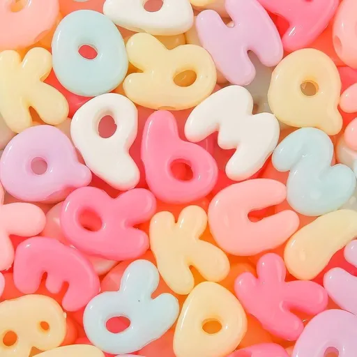 500Gram Large Letter Beads Big Chunky Letter Bead A-Z Acrylic Alphabet Bubble Beads for Paracord Bead Bag Charm Keychains Crafts Education Leaning(Pink&Blue)