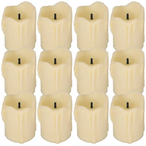 Flickering Led Tea Lights Candles Battery Operated Candle LED Flameless Candle Drips Votive Candle Fake Candles for Halloween 24pcs