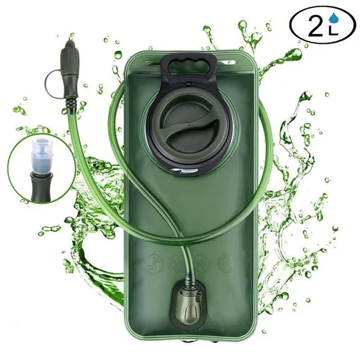 2L Outdoor Sports Hydration Pack, Portable Water Bladder for Running and Hiking, Food-Grade Water Bag - Green