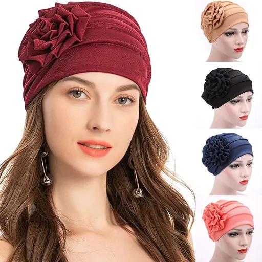 Women Beanie Hat with Headwear Elastic Head Wrap Cap