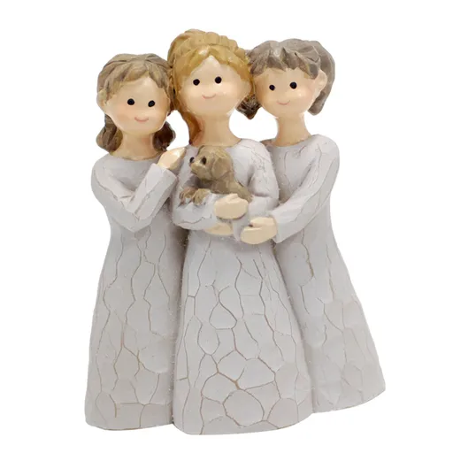 Angel Sisters Figurine Memorial Friendship Resin Decorative 3 Girl Angel Statue Ornament for Home Desktop Decor
