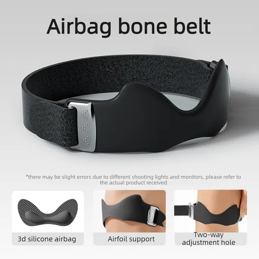 Silicone Air Cushion Patella Knee Strap, Adjustable, Non-Slip, Breathable Knee Support—Black