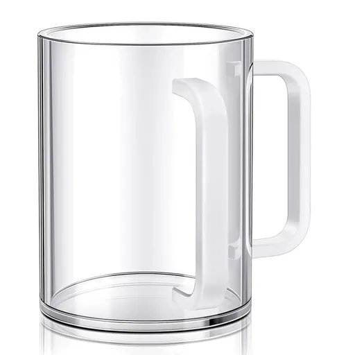 Hand Washing Cup with Dual Handles Acrylic for Netilat YadayimNegel Vasser Wash Jewish White