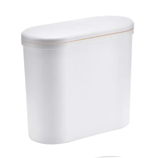 Narrow Garbage Can Space Saving Stylish Plastic Slim Waste Bin with Press Open Lid for Kitchen Bathroom Living Room