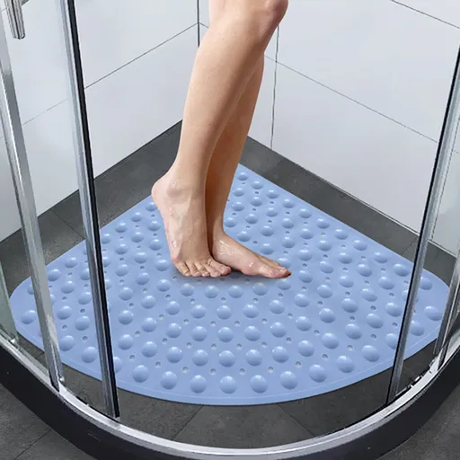Bath Mat Non-Slip Tub Shower Mats Bathtub Mat for Adult Kids, Machine Washable (Triangle, 54X54cm)