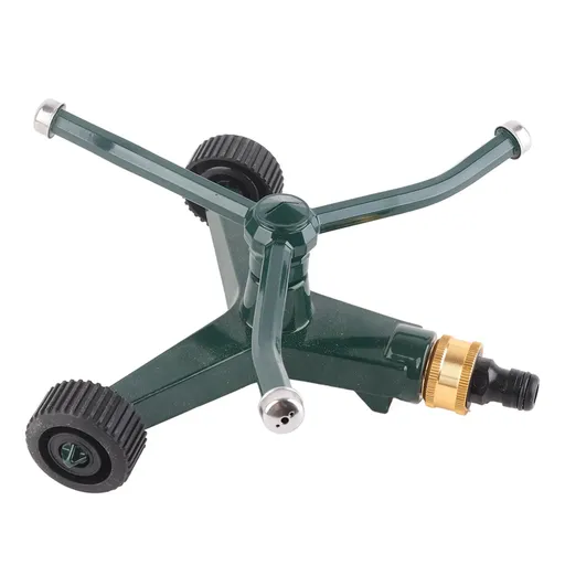 Three Arms Lawn Sprinkler, Metal Three Arm Sprinkler 360° Rotating Irrigate Lawn Sprinkler Automatic Rotate Lawn Sprinkler