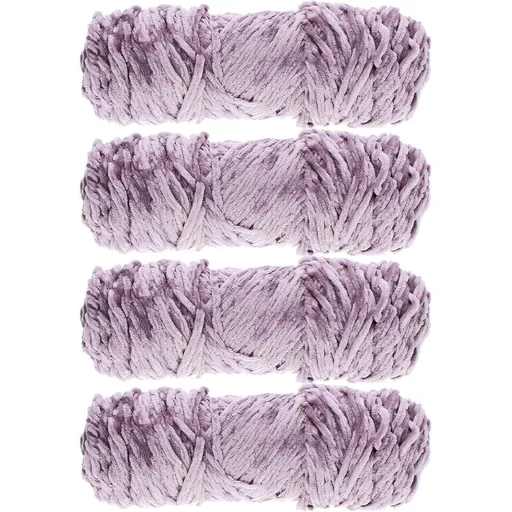 4pcs Lavender Chenille Yarn DIY Weaving Wool Material