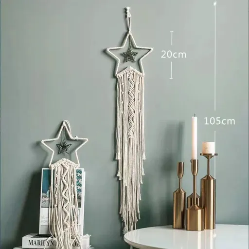 Wall Hanging Home Decor, Star Off White With Pendant