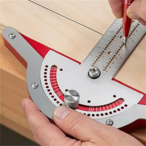 Woodworkers Edge Rule 20 Inches High Precision Protractors Angles Measure Tool Carpenter Tools, 20 inches