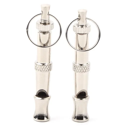 2pcs Stainless Steel Ultrasonic Whistle Portable Trainer Training Tool for Dog Pigeons Birds