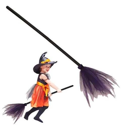 Halloween Witch Broom Plastic Broom Props for Costume Party Halloween Decoration