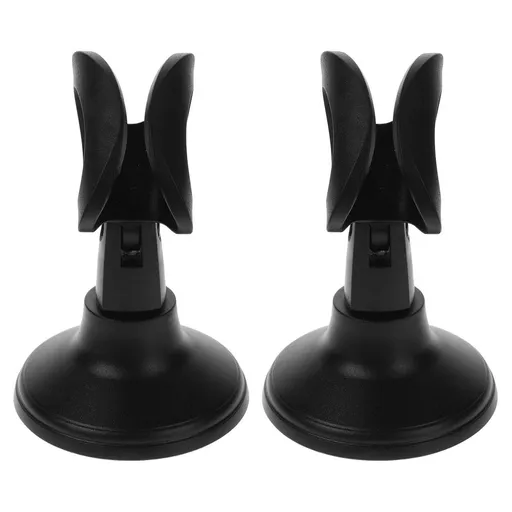2-Pack Black Desktop Microphone Stand with Adjustable Angle and Sturdy Round Base for Home and Office Use