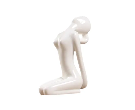 Ceramic Yoga Girl Model Unique Design 14cm White Decor