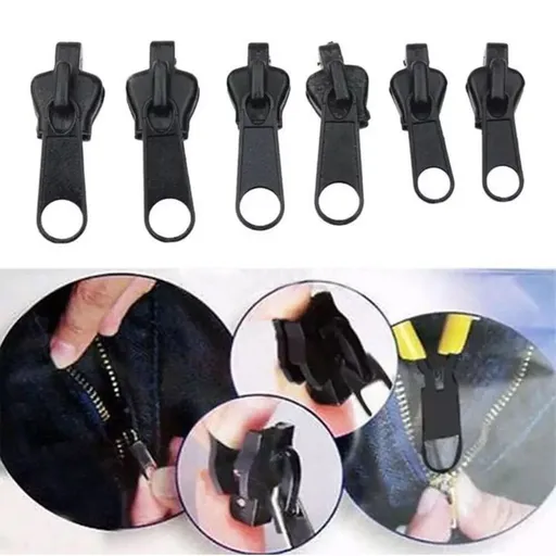 Removable Rescue Replacement Pack,Instant Zipper Set for Coats Jacket,Luggage,Backpacks (6 pcs black)