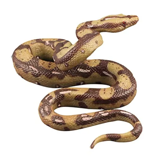 Realistic Snake Toy Rubber Snake Figure for Halloween Prank Props Ornament python rattletail cobra （1 pcs）