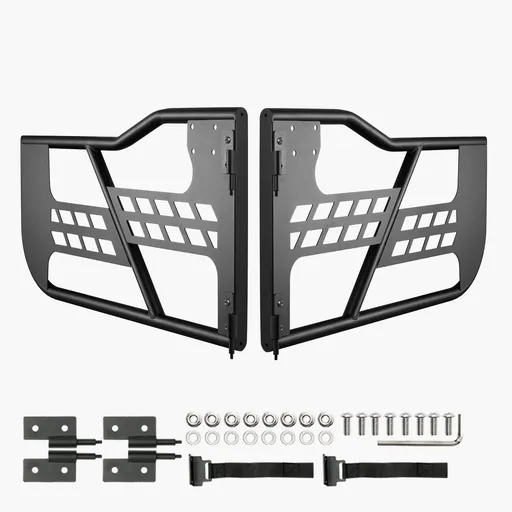 Jeep Tube Doors, 2-Door, Hunting Style Jeep Tubular Door with Heavy-Duty Hinges & OE Latch, Jeep Doors with Rubber Pads & Toughened Steel Tube, Fit for 2007-2018 Jeep Wrangler JK