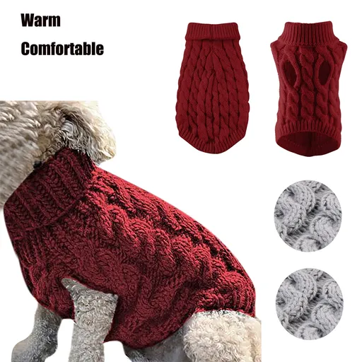 Dog Sweater for Small Medium Dogs, Warm Comfortable Winter Pet Clothes, Cute Knitted Sleeveless Pet Sweaters for Puppies, Cats, Dog Apparel & Accessories M Red