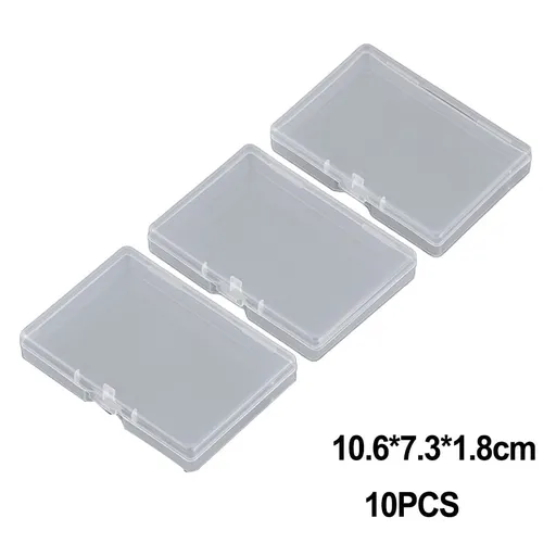 10pcs Transparent Plastic Storage Box Rectangle Box Case For Parts Tools Storage Box Jewelry Earring Display Case Bead Container 1# Smile Home 1#