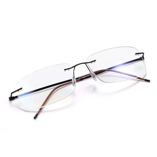 Rimless Progressive Multifocus Reading for Women Men Unisex Rectangular Eyewear Magnification Presbyopia Eyeglasses