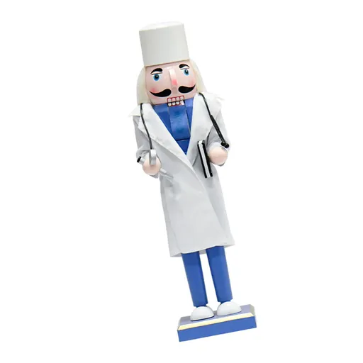 Doctor Nutcracker Decorative 14.2in Wood Nutcracker Figurine for Party Holiday Decoration Collectible Present