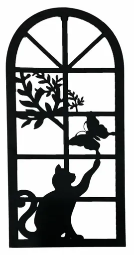 Cat Chasing Butterfly Wall Art 56cm