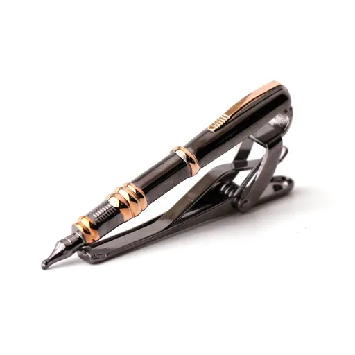 Pen Style Tie Clip Metal Personalized Shirt Collar Clip Men's Formal Tie Clip Copper Clip Menswear Pen Tie Clip
