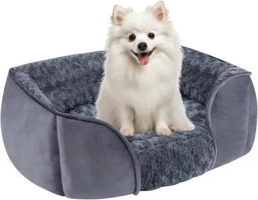 Dog Bed for Small Medium Dogs, Cat Bed for Indoor Cats. Washable Orthopedic Dog Bed. Removable Sleeping Mat, Durable Pet Bed with Anti-Slip Bottom - Dark Gray - Size 76cm*60cm