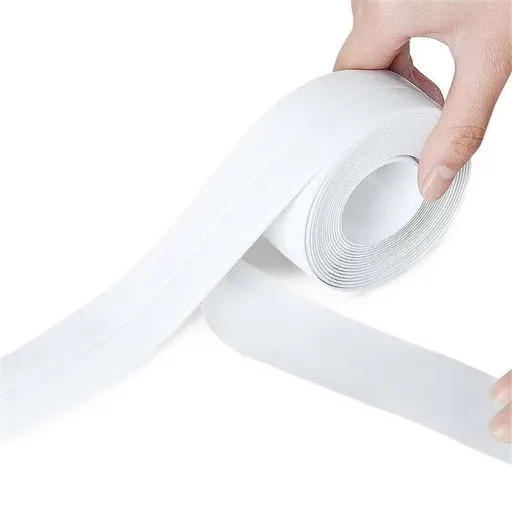 2 roll White Waterproof Caulk Tape, Self-Adhesive for Toilet, Tub, Kitchen, Corners,Bathroom Surfaces, Easy Application, 3.2m*3.8cm