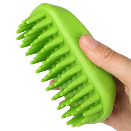 Rubber Shower Wash Curry Brush for Short Long Haired Dogs Cats Shedding Grooming and Massage, Pet Rubber Brush Removes Loose